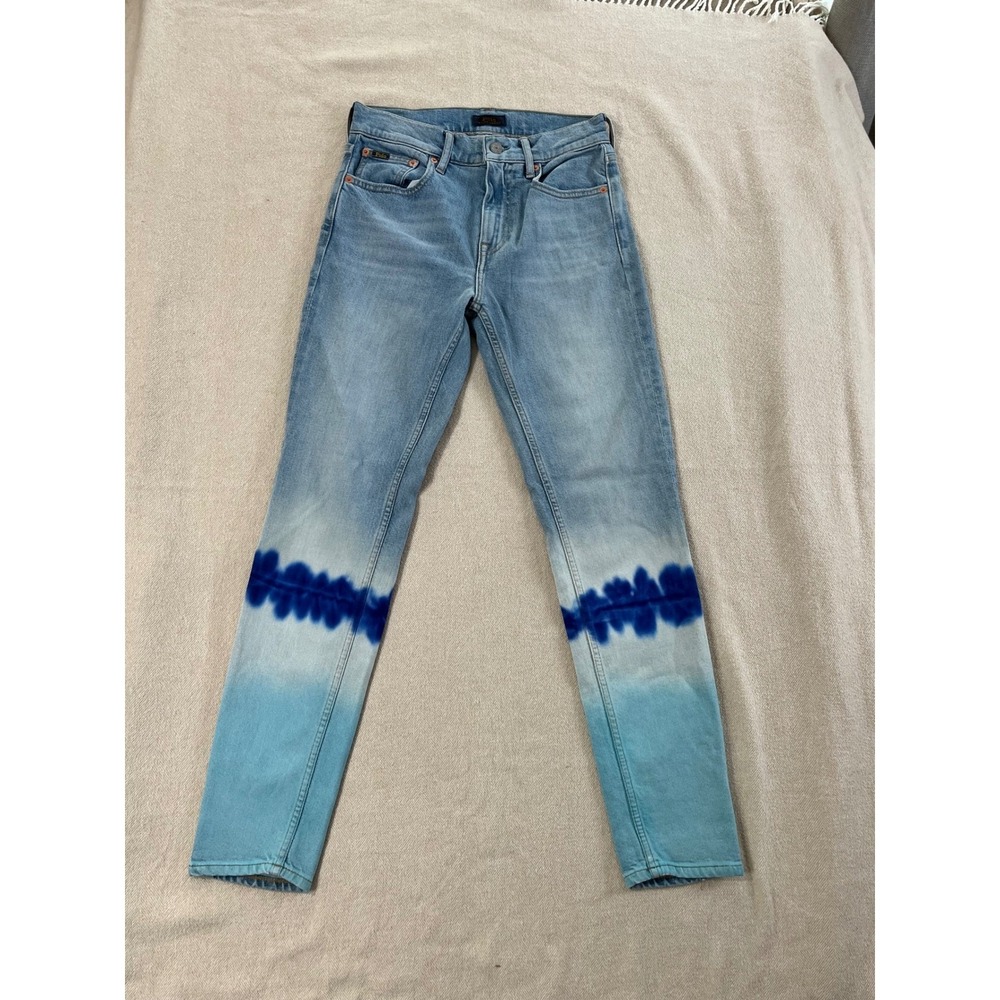 Polo Ralph Lauren Tompkins Skinny Jeans Women's 26 High Rise Ankle Dip Dye EUC